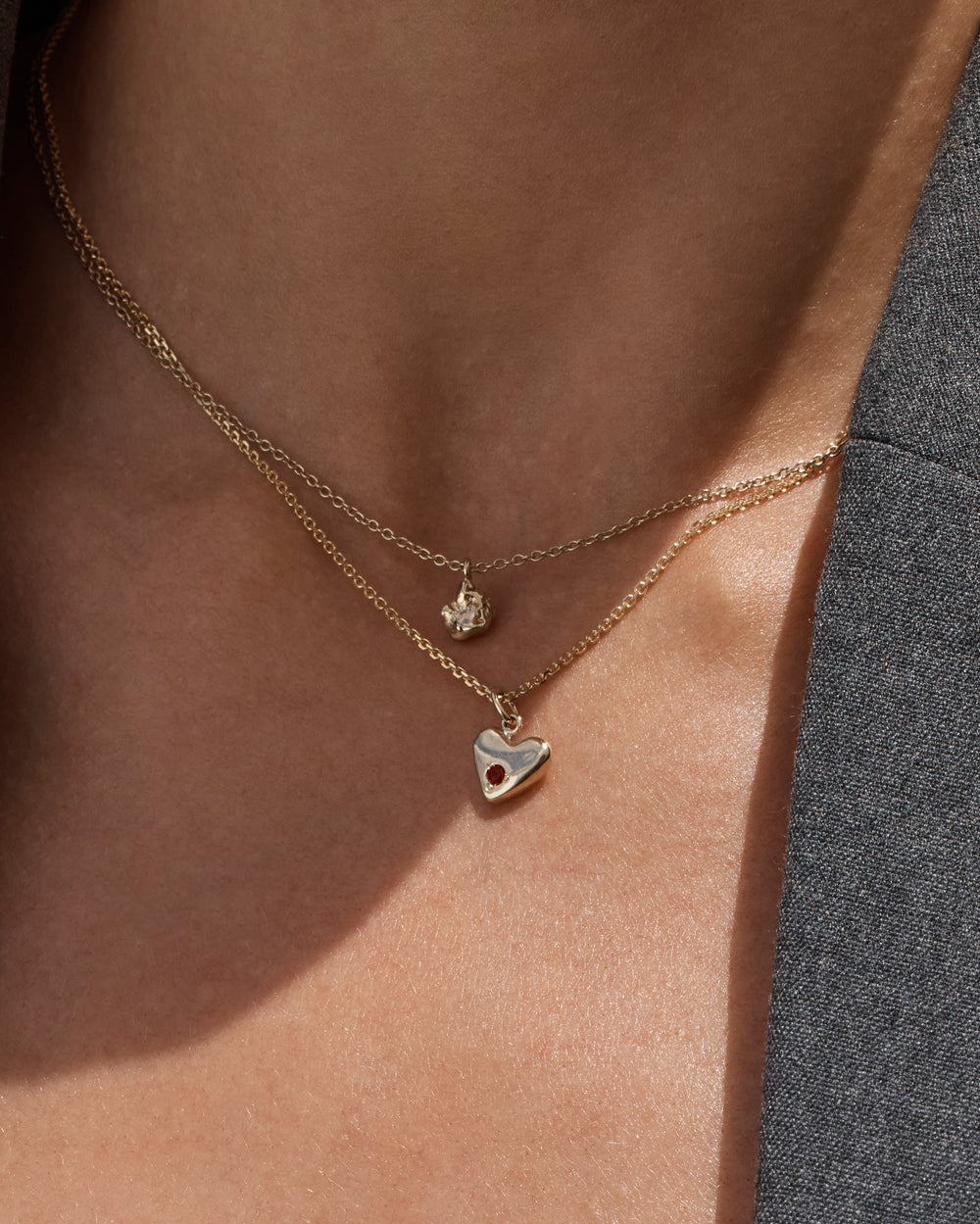 Heart Stone Pendant | Yellow, Rose or White Gold