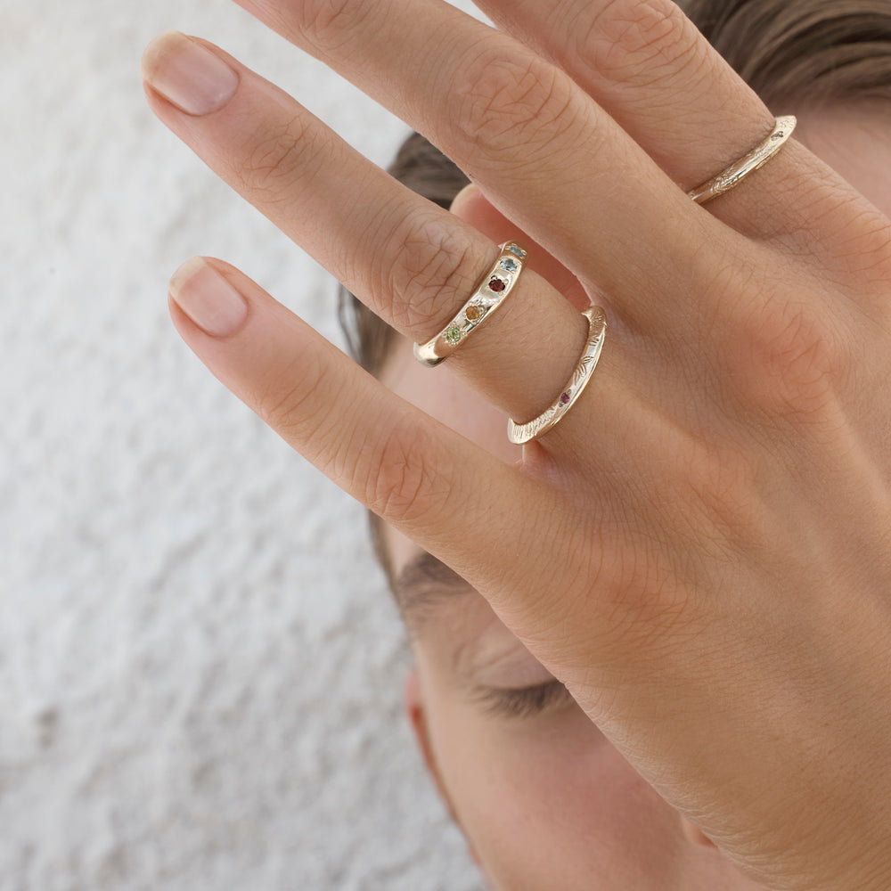 Collective Stone Ring | Solid Yellow Gold