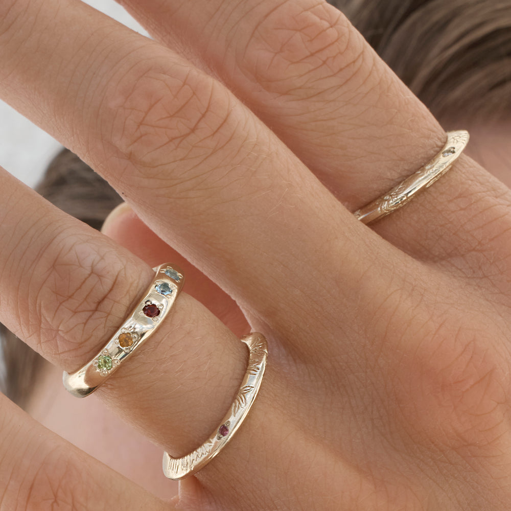 Collective Stone Ring | Solid Yellow Gold