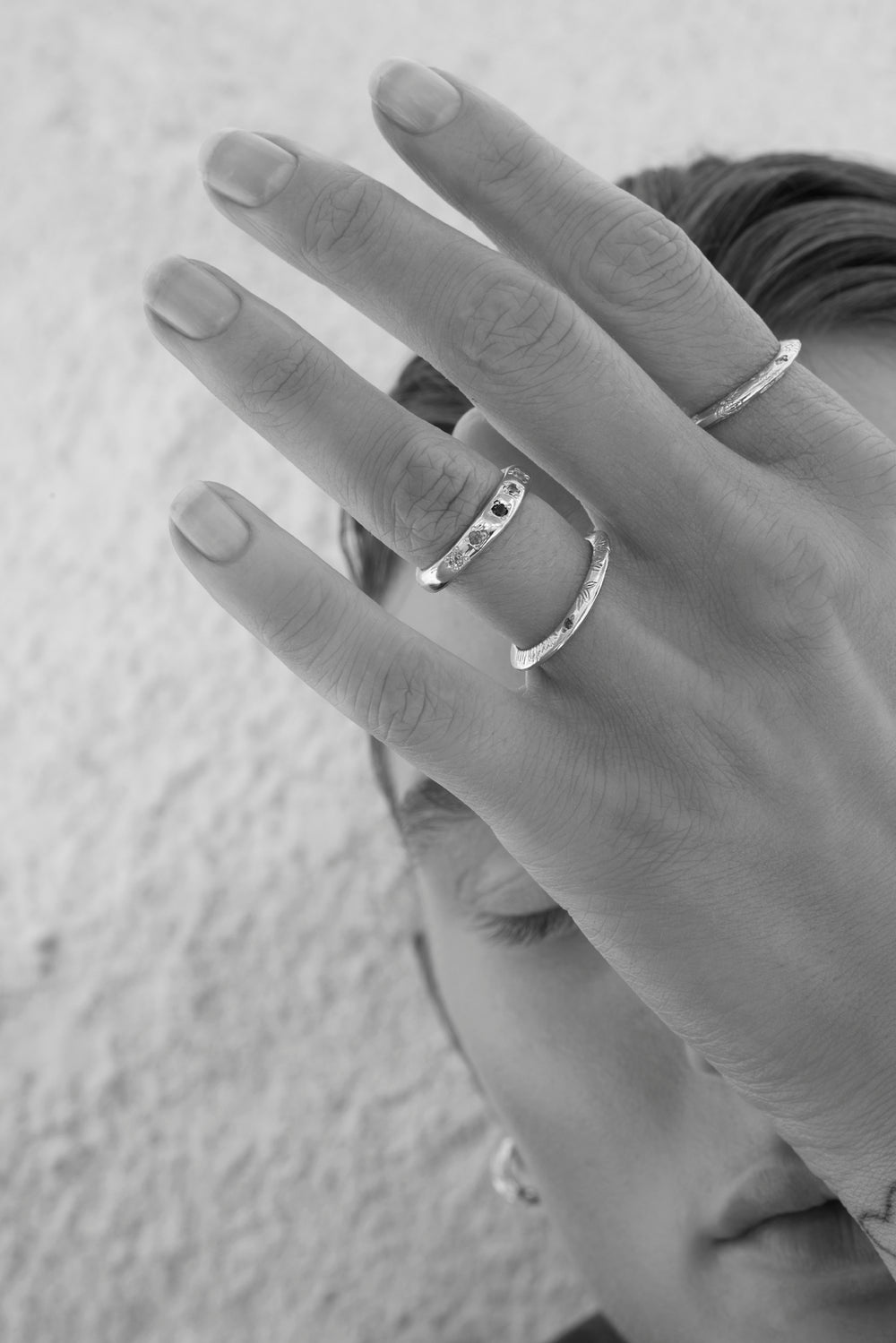 Collective Stone Ring | Solid White Gold