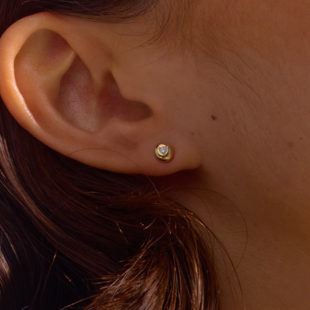 Birthstone Shadow Studs | Gold