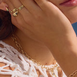 Hinge Link Charm Necklace | Gold