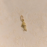 Birthstone Fish Pendant | Gold