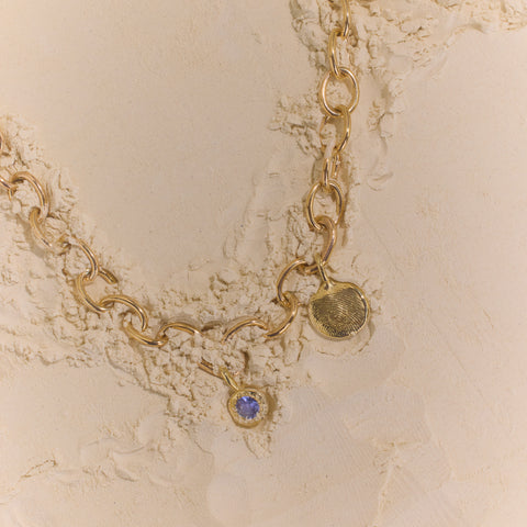 Hinge Link Charm Necklace | Gold