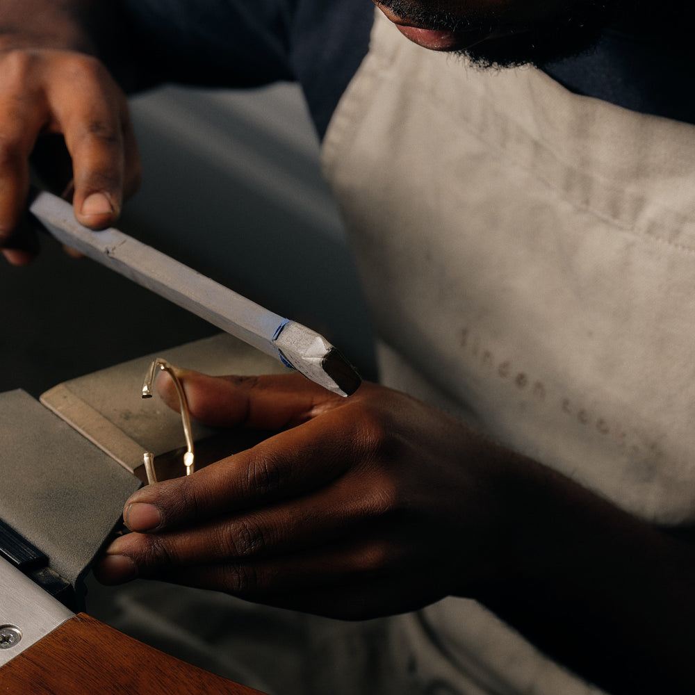 Collective Stone Cuff Bracelet | Solid Yellow Gold