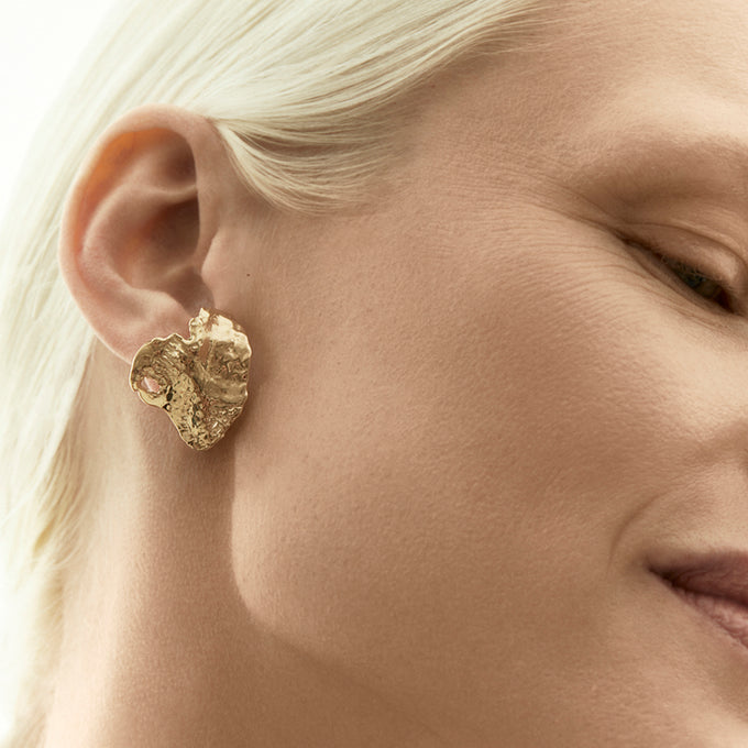 Linen Earrings | Gold