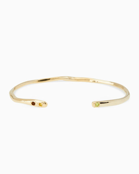 Collective Stone Cuff Bracelet | Solid Yellow Gold