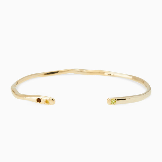 Collective Stone Cuff Bracelet | Solid Yellow Gold