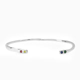 Collective Stone Cuff Bracelet | Solid White Gold