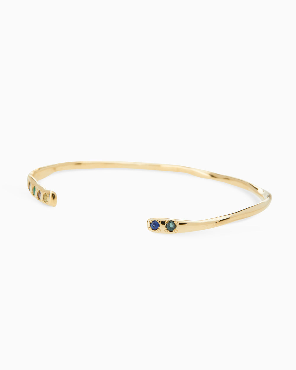 Collective Stone Cuff Bracelet | Solid Yellow Gold