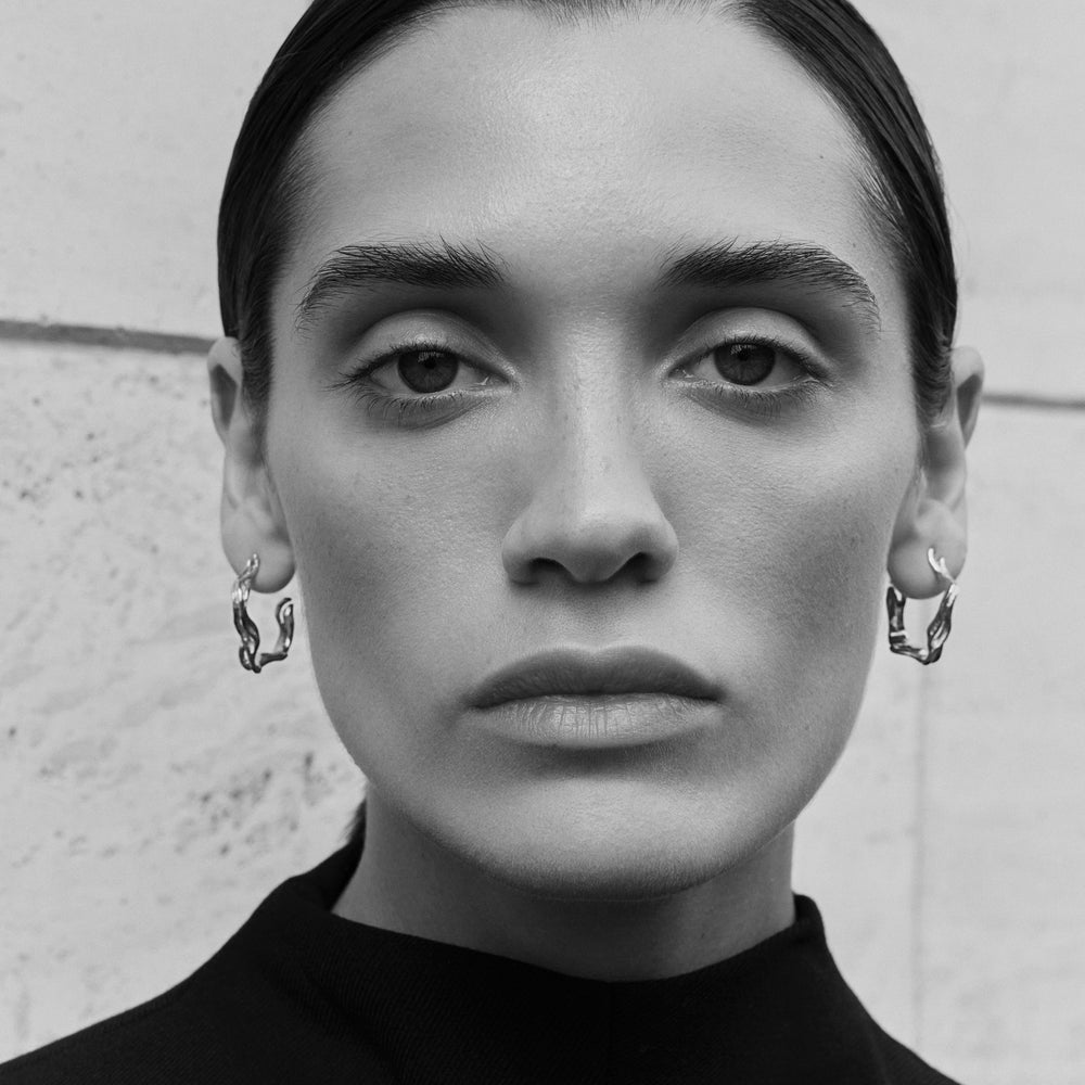 Sculpt Hoops | White Gold