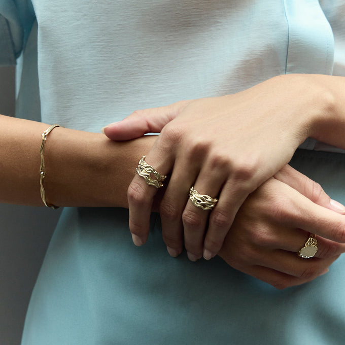 Sculpt Band Ring | Yellow Gold