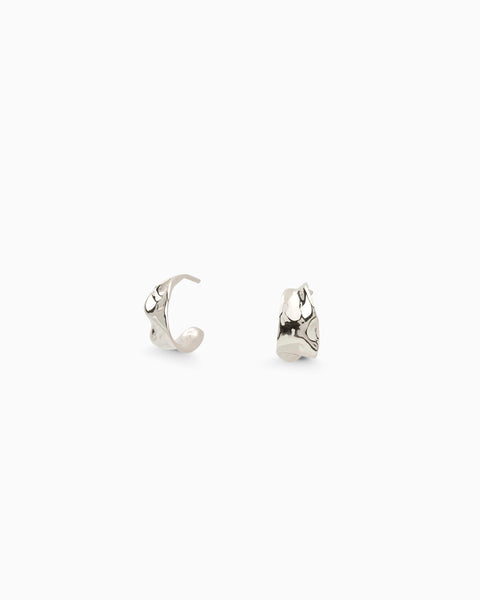 Mini Flare Hoops | Solid White Gold