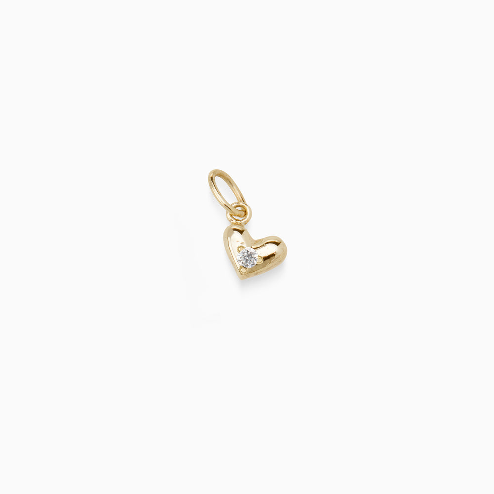 Mini Heart Birthstone Pendant | Solid Yellow Gold