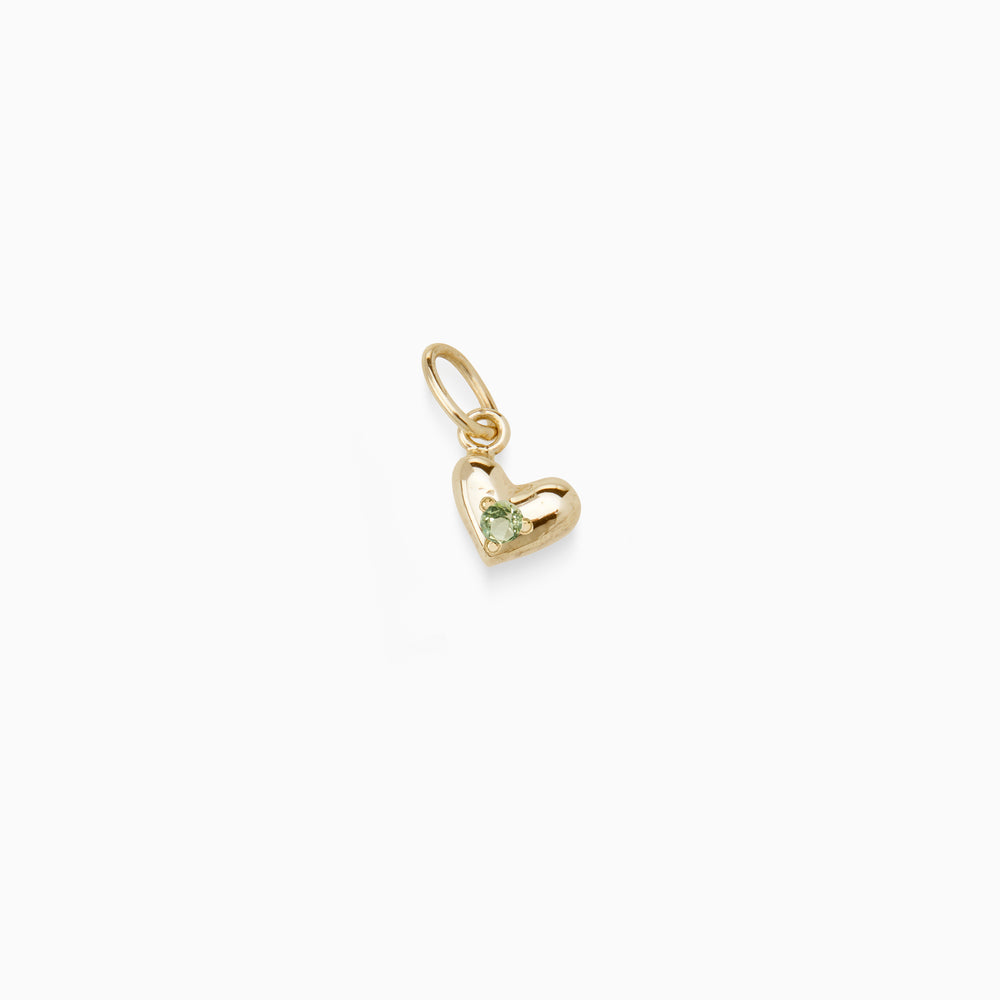 Mini Heart Birthstone Pendant | Solid Yellow Gold