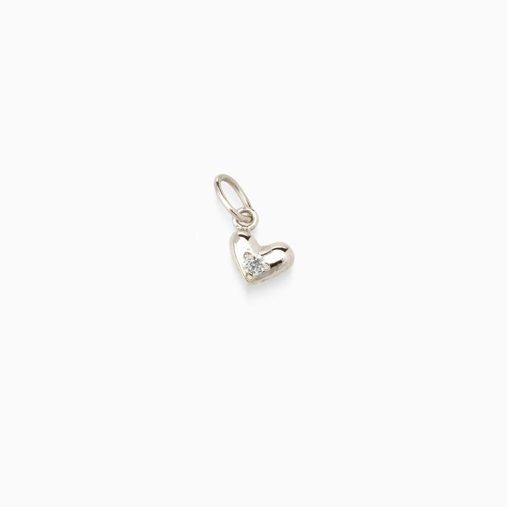 Mini Heart Birthstone Pendant | Silver