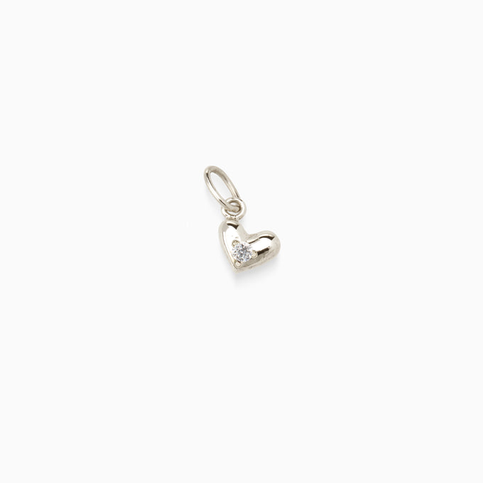 Mini Heart Birthstone Pendant | Silver