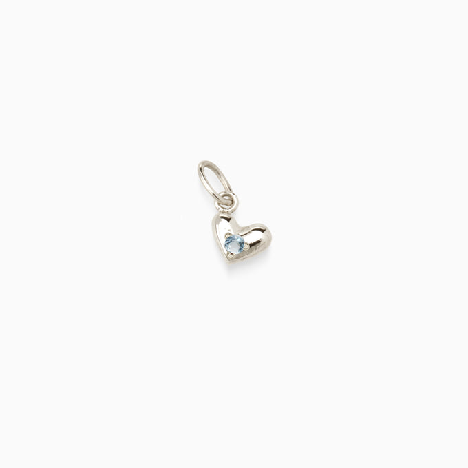 Mini Heart Birthstone Pendant | Silver