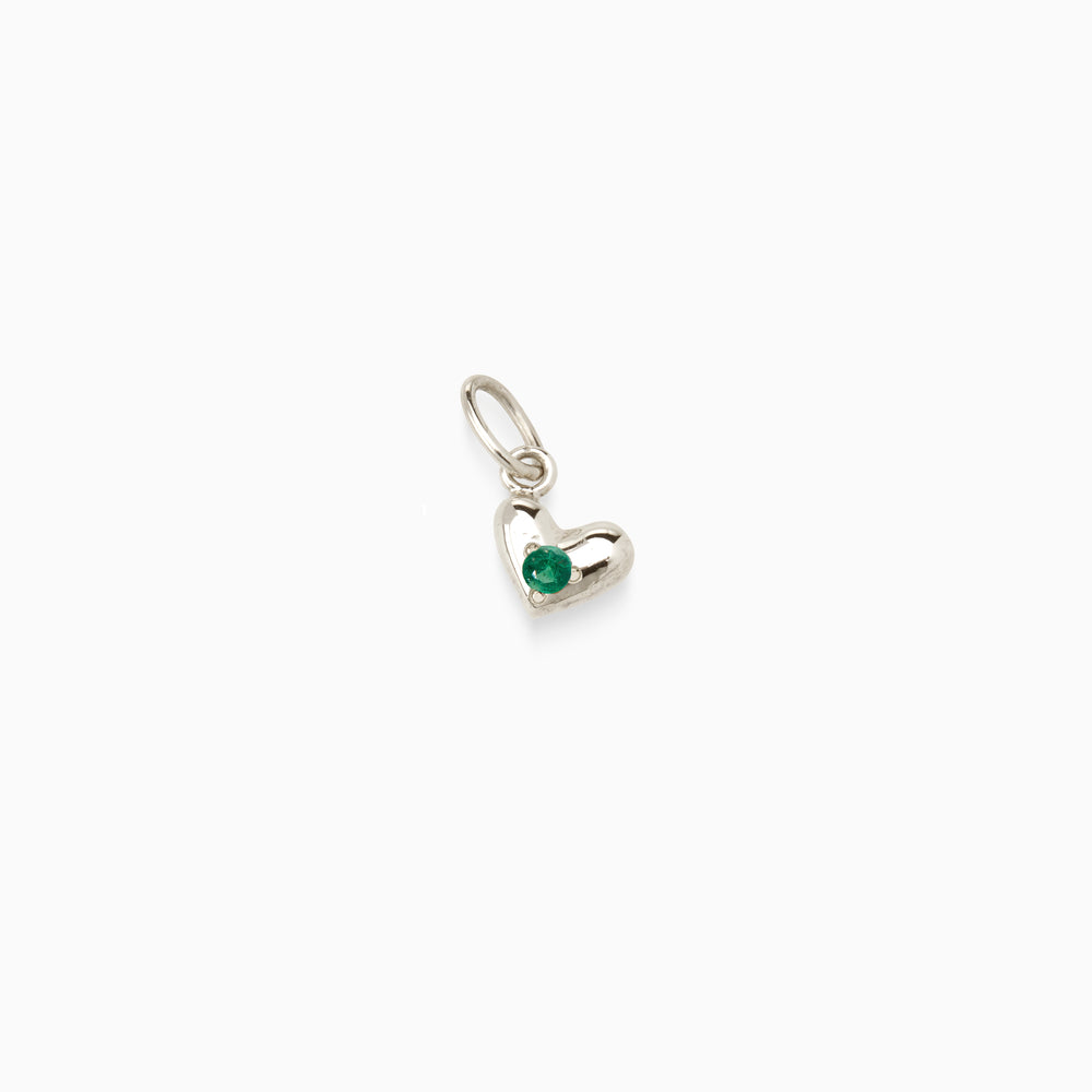 Mini Heart Birthstone Pendant | Silver