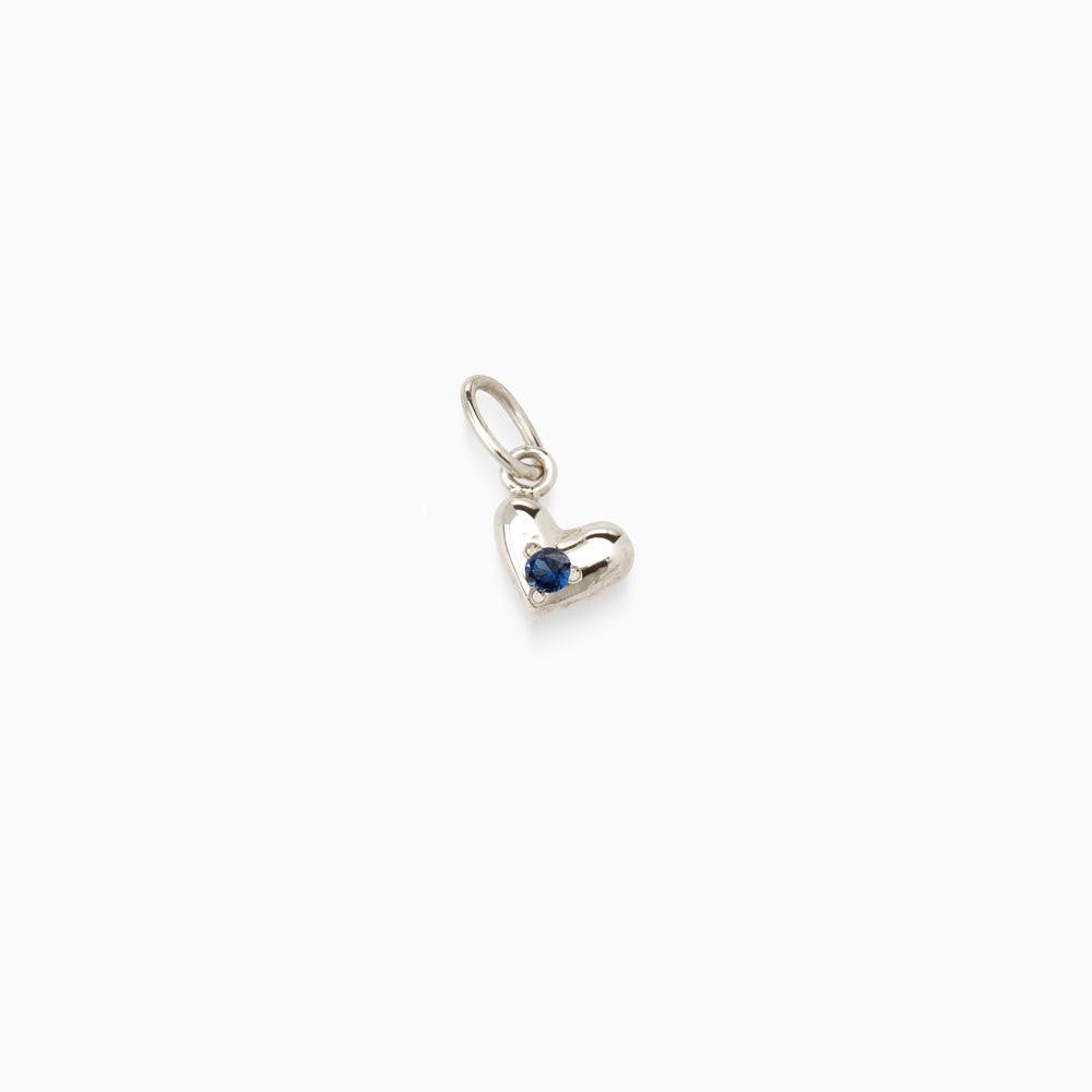 Mini Heart Birthstone Pendant | Silver