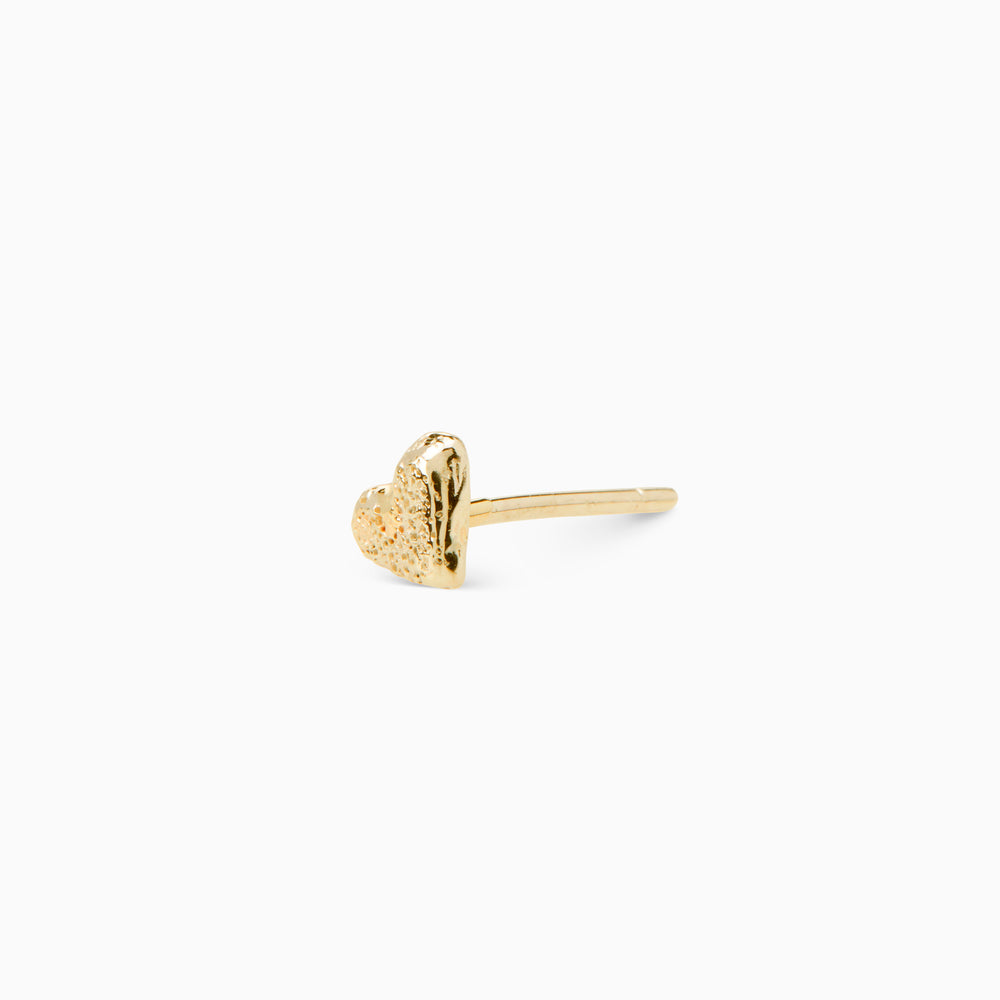 Mini Heart Stud | Yellow Gold