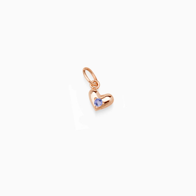 Mini Heart Stone Pendant | Rose Gold