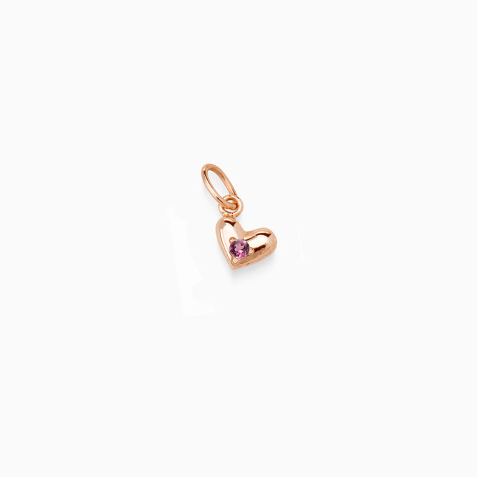 Mini Heart Stone Pendant | Rose Gold