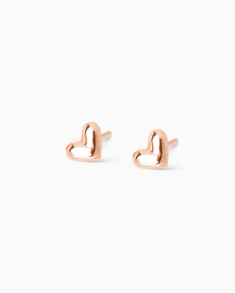 Mini Heart Stud | Rose Gold