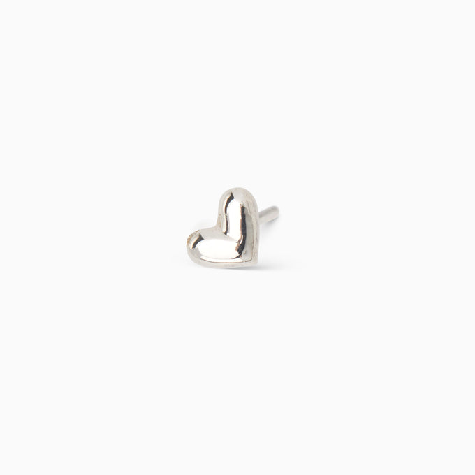 Mini Heart Stud | Silver