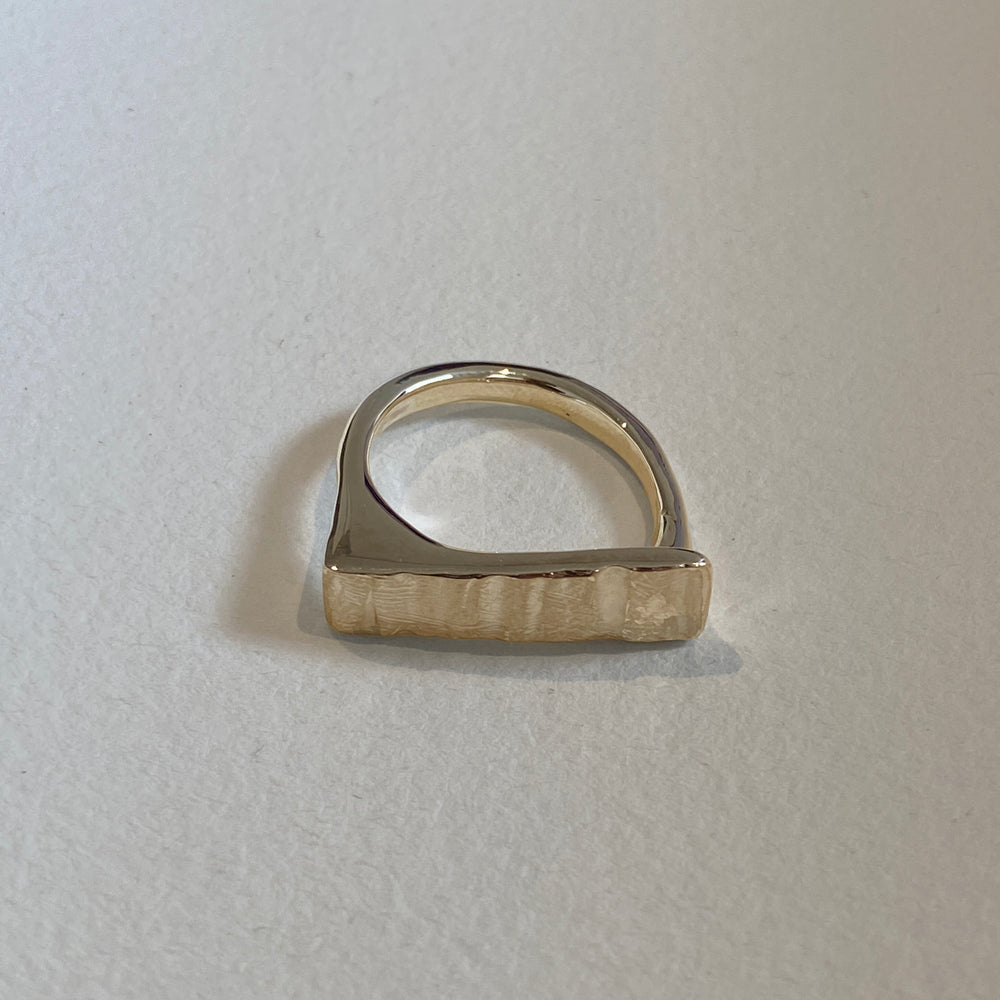Curved Veil Ring | Solid Yellow Gold