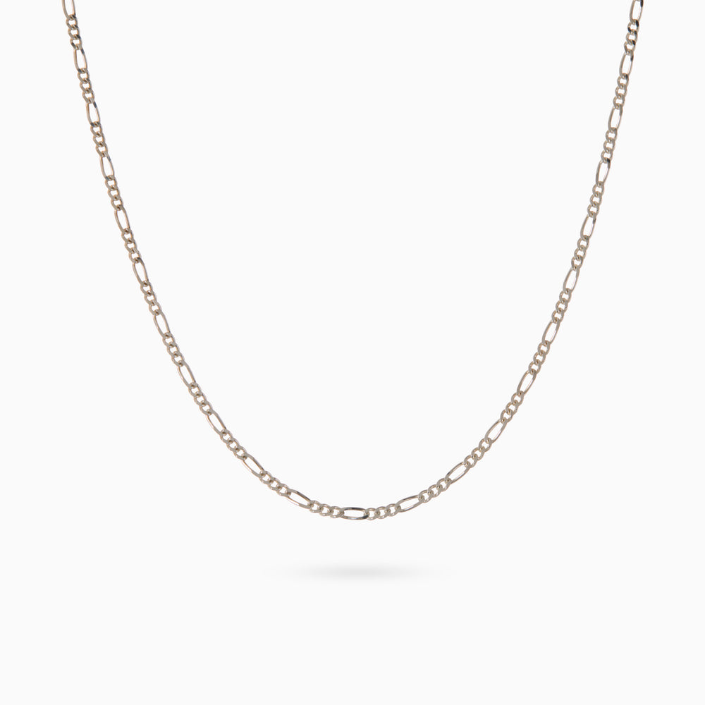 Figaro Chain Necklace | White Gold