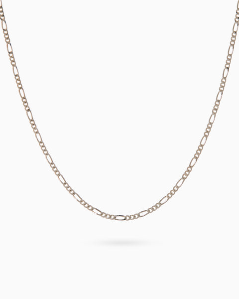 Figaro Chain Necklace | White Gold