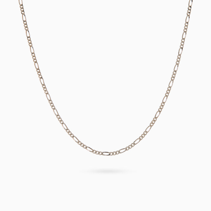 Figaro Chain Necklace | White Gold