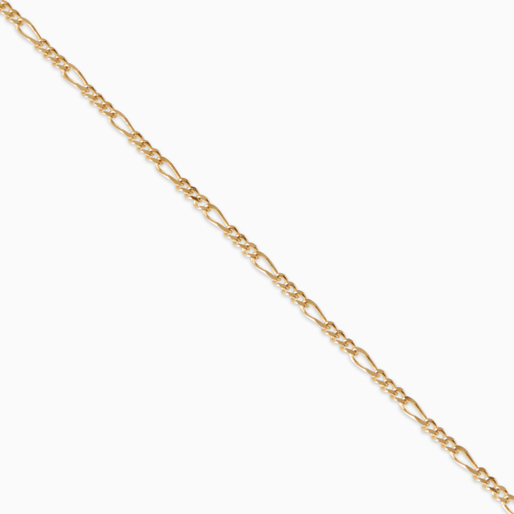 Figaro Chain Bracelet | Yellow Gold