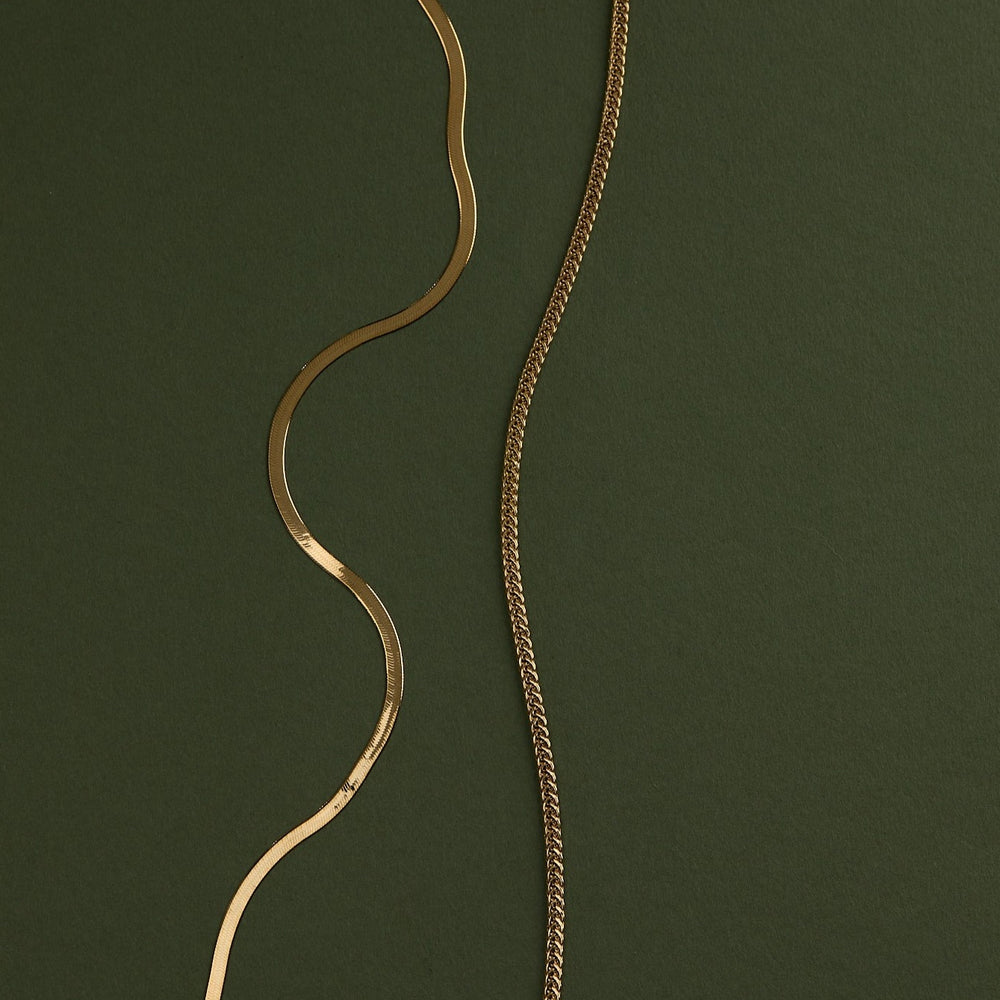 Twisted Snake Chain Necklace | Yellow Gold