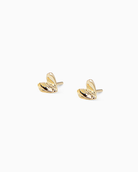 Open Heart Stud | Yellow Gold