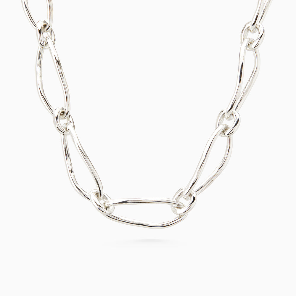 Oval Link Necklace | Silver