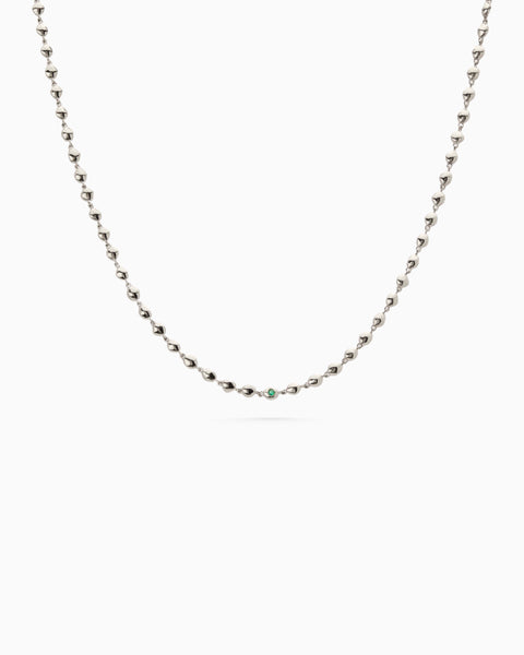 Ripple Stone Necklace | Solid White Gold