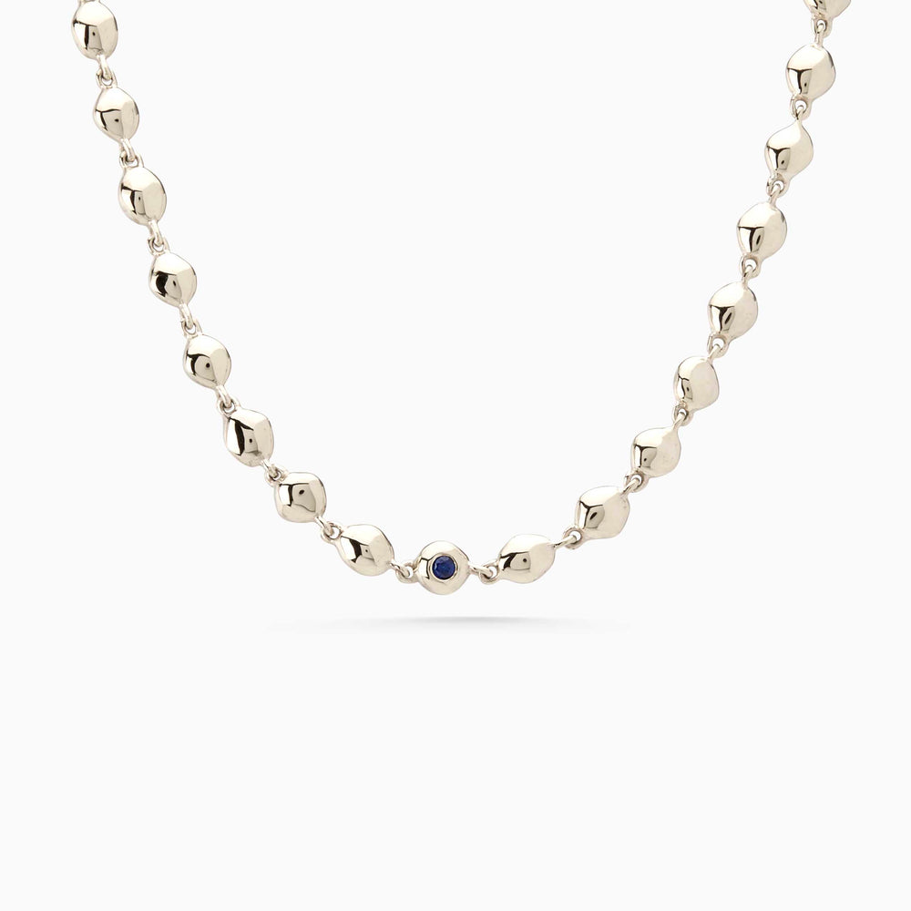 Ripple Stone Necklace | Silver