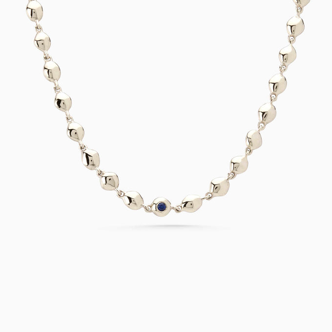 Ripple Stone Necklace | Silver