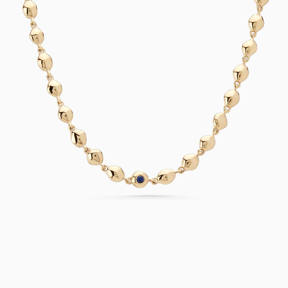 Ripple Stone Necklace | Solid Yellow Gold