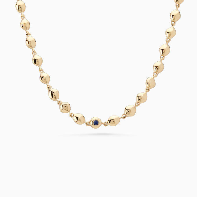 Ripple Stone Necklace | Solid Yellow Gold