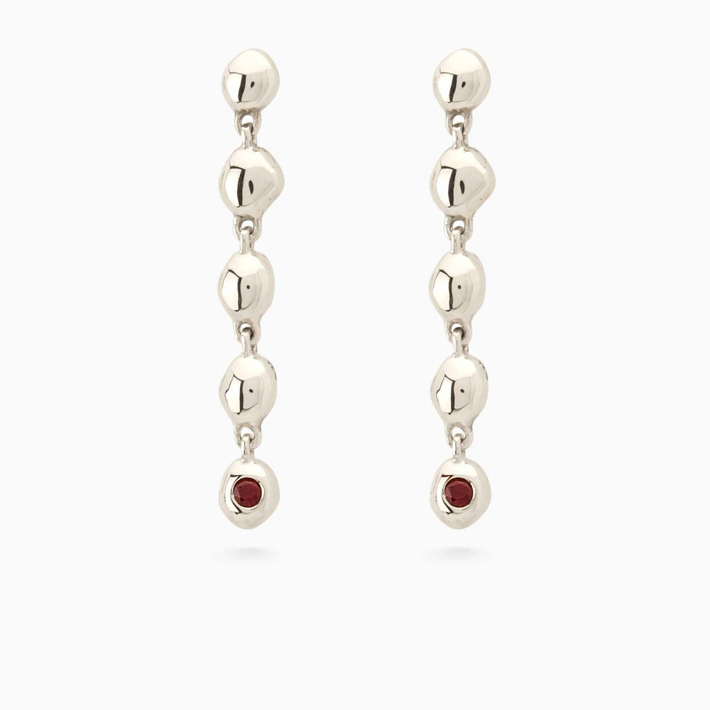 Ripple Stone Drop Earring | Silver