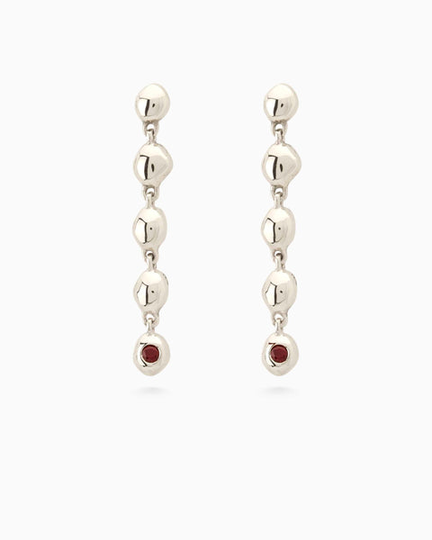 Ripple Stone Drop Earring | Silver
