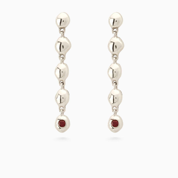 Ripple Stone Drop Earring | Silver