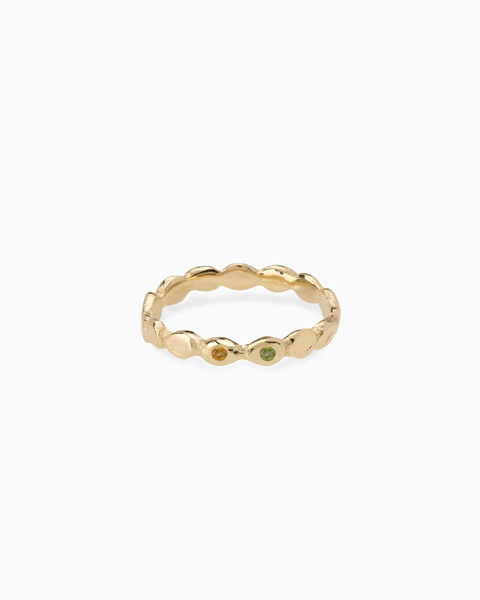 Pebble Stack Stone Ring | Solid Yellow Gold