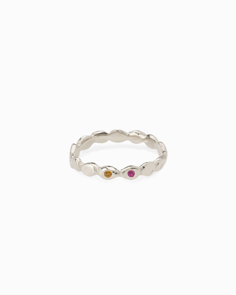 Pebble Stack Stone Ring | Silver