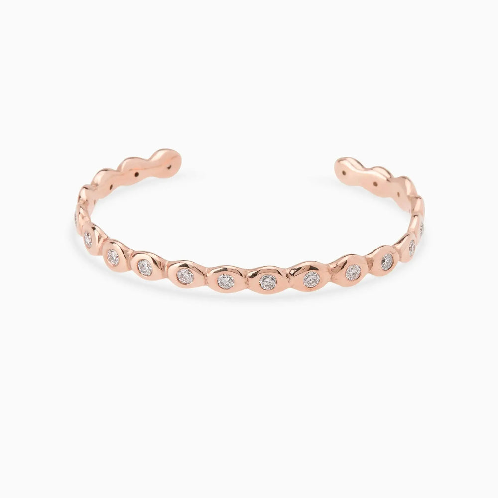 Pebble Stone Cuff  | Rose Gold
