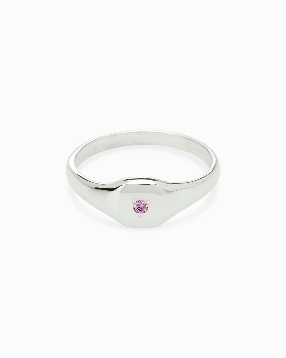 Petite Square Birthstone Signet  Solid Gold – Linden Cook Jewellery