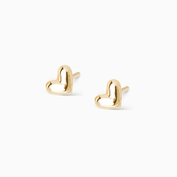 Mini Heart Stud | Yellow Gold